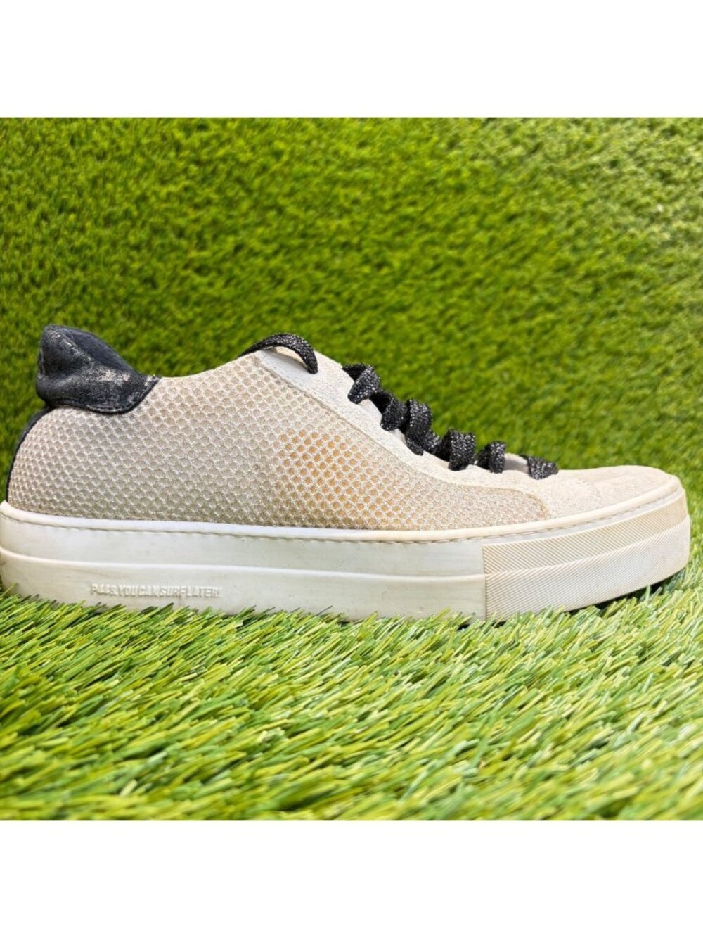 P448 Thea Platform Womens Size 11 White Black Athletic Walking Shoes Sneakers